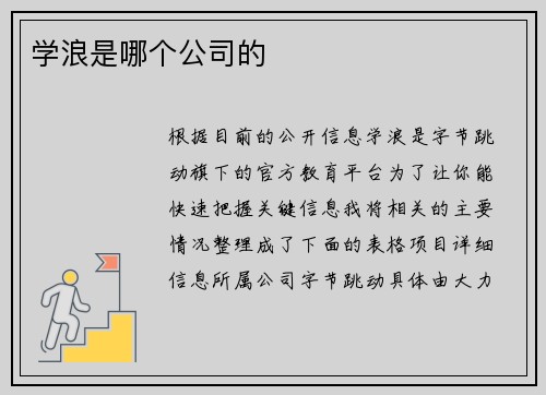 学浪是哪个公司的